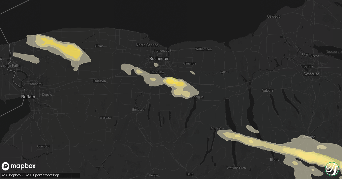 Hail map in Ionia, NY on July 18, 2026