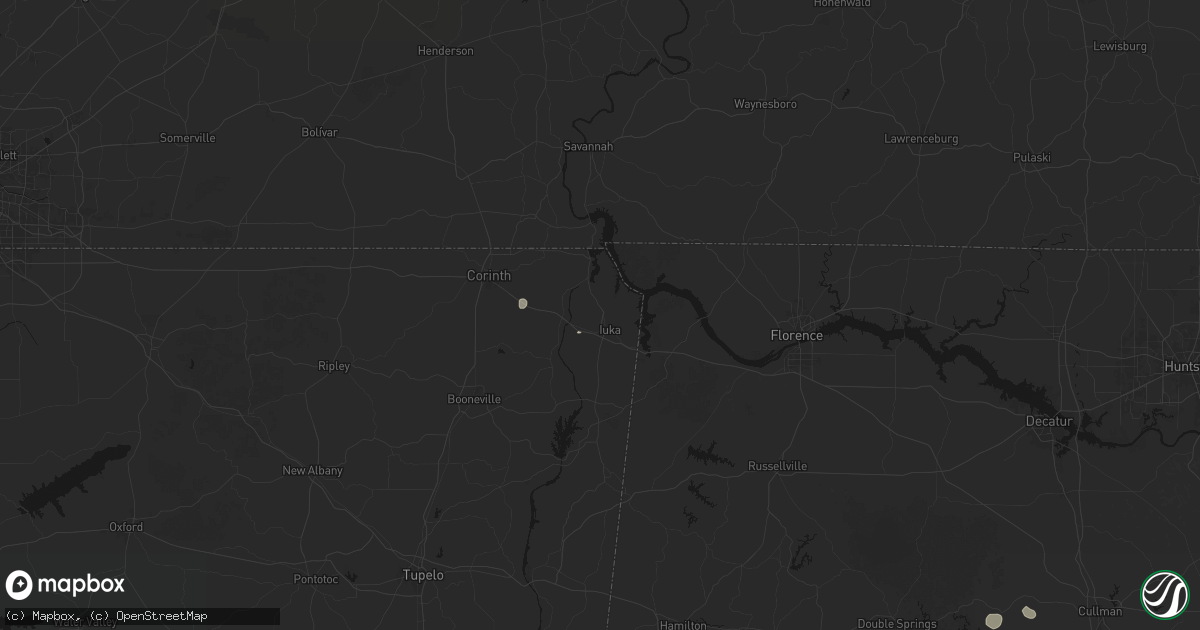 Hail map in Iuka, MS on July 18, 2026