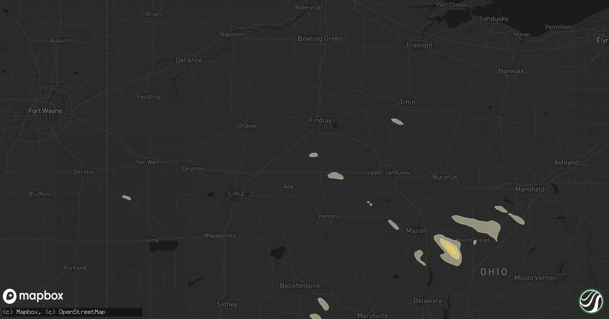 Hail map in Jenera, OH on July 18, 2026