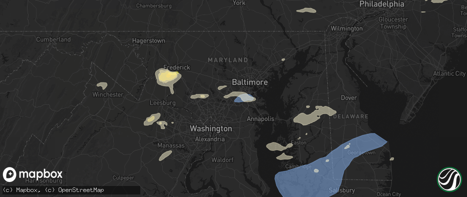 Hail map in Jessup, MD on July 18, 2026