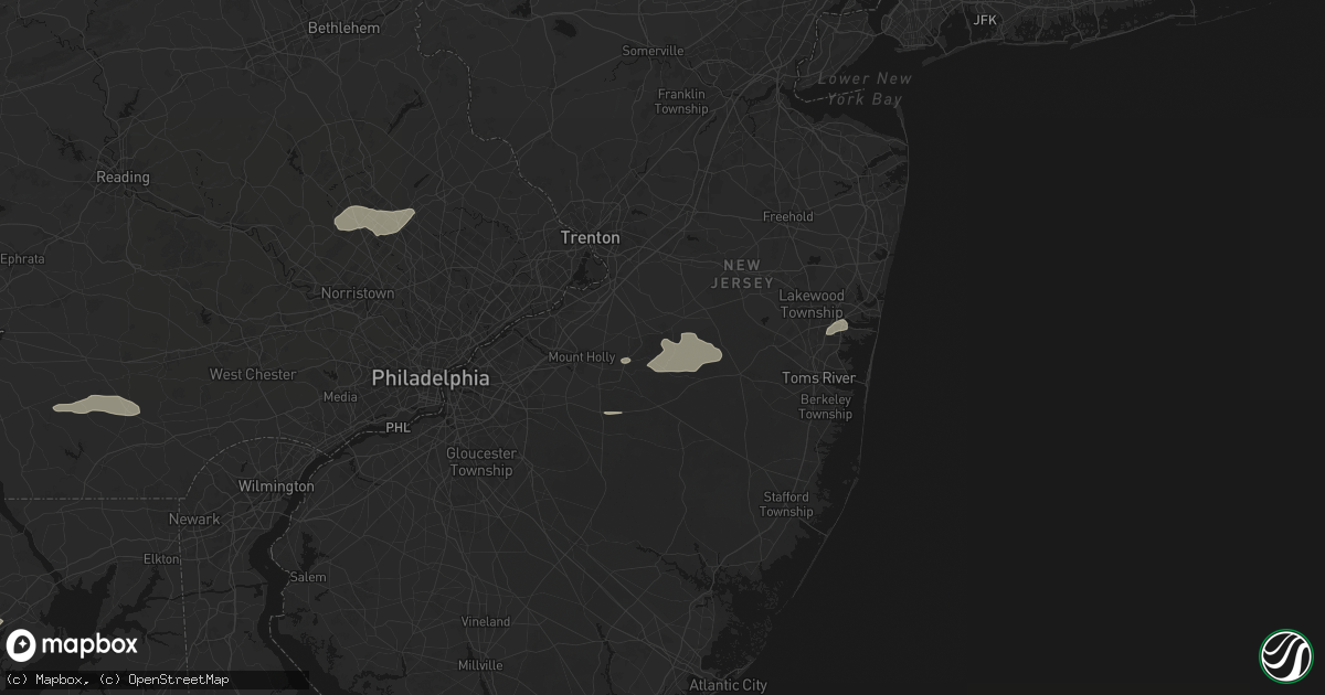 Hail map in Joint Base Mdl, NJ on July 18, 2026
