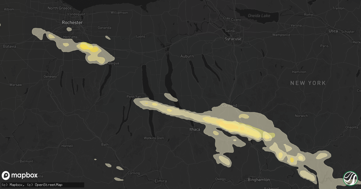 Hail map in King Ferry, NY on July 18, 2026