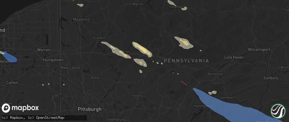 Hail map in Knox Dale, PA on July 18, 2026