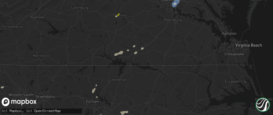 Hail map in La Crosse, VA on July 18, 2026