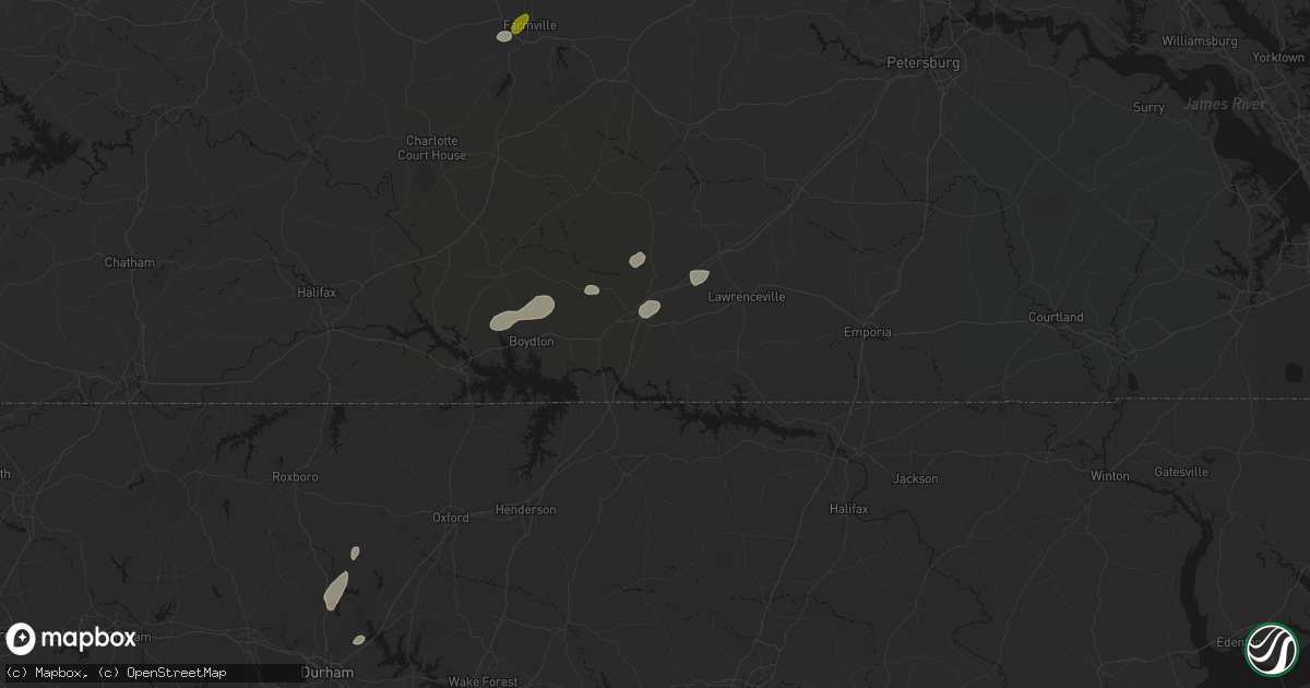 Hail map in La Crosse, VA on July 18, 2026