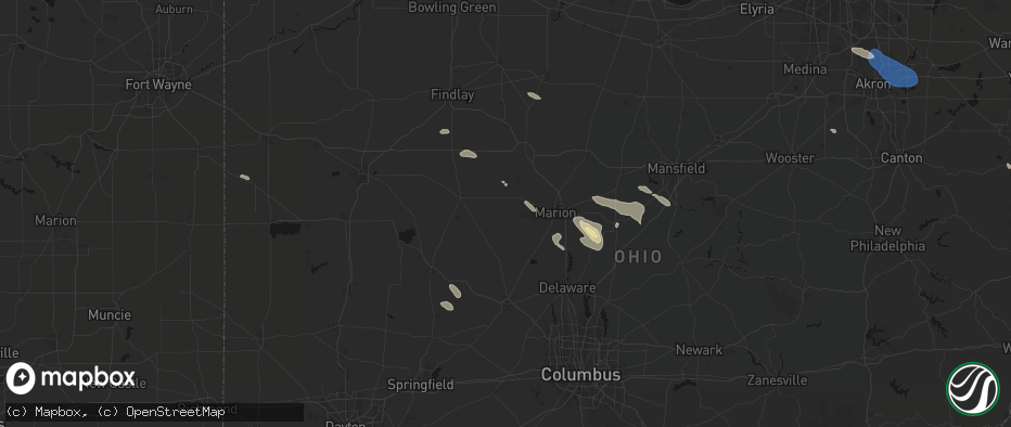 Hail map in La Rue, OH on July 18, 2026