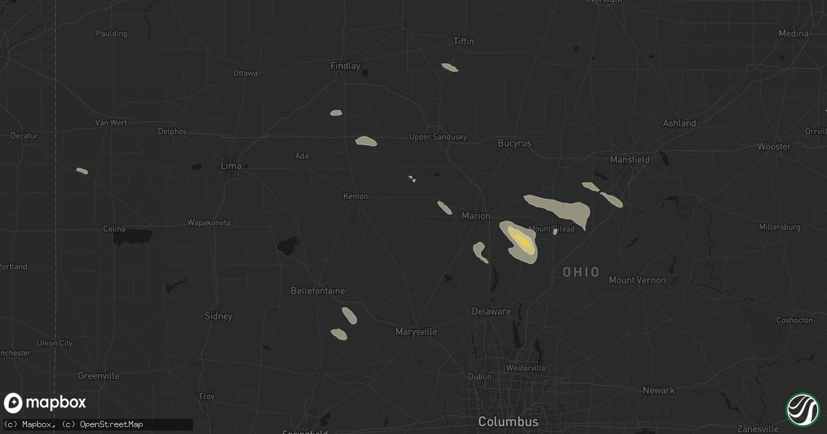 Hail map in La Rue, OH on July 18, 2026