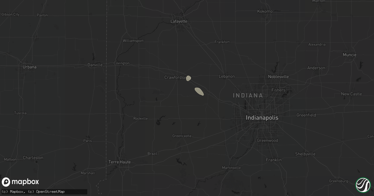 Hail map in Ladoga, IN on July 18, 2026