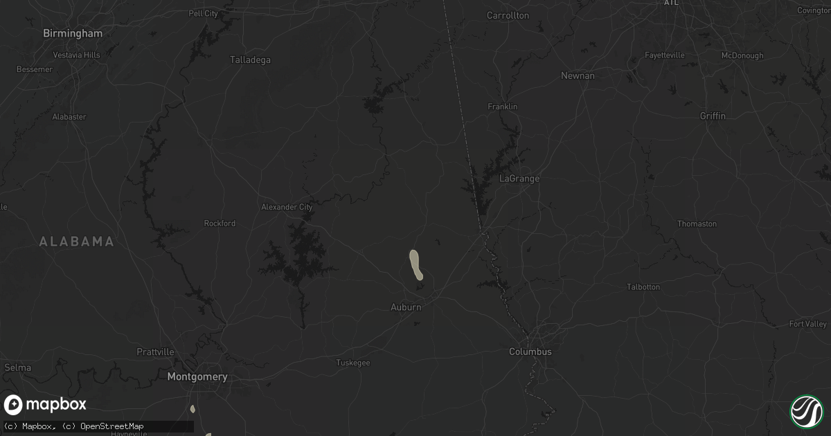 Hail map in Lafayette, AL on July 18, 2026