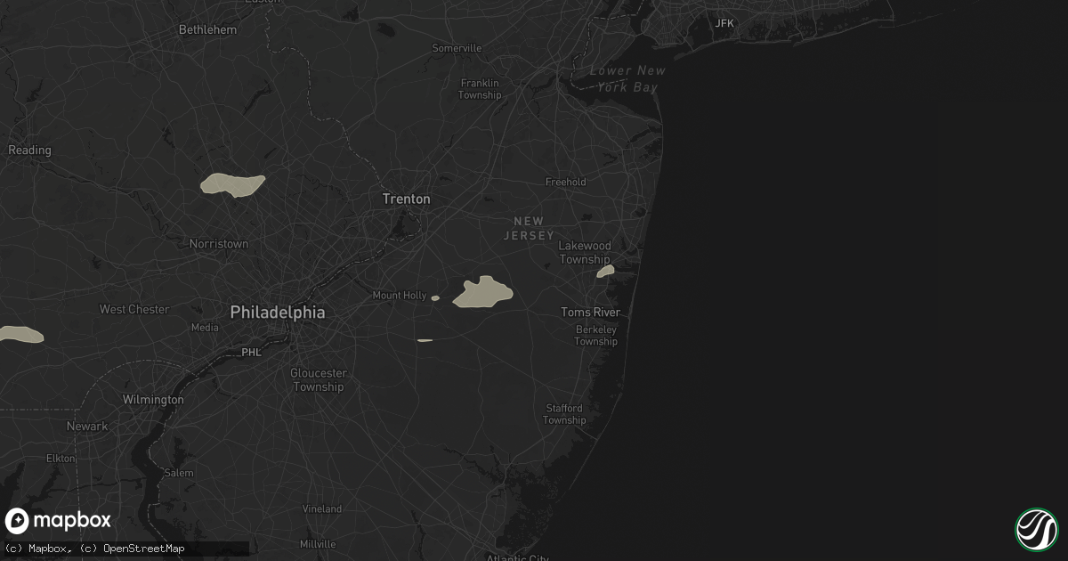 Hail map in Lakehurst, NJ on July 18, 2026