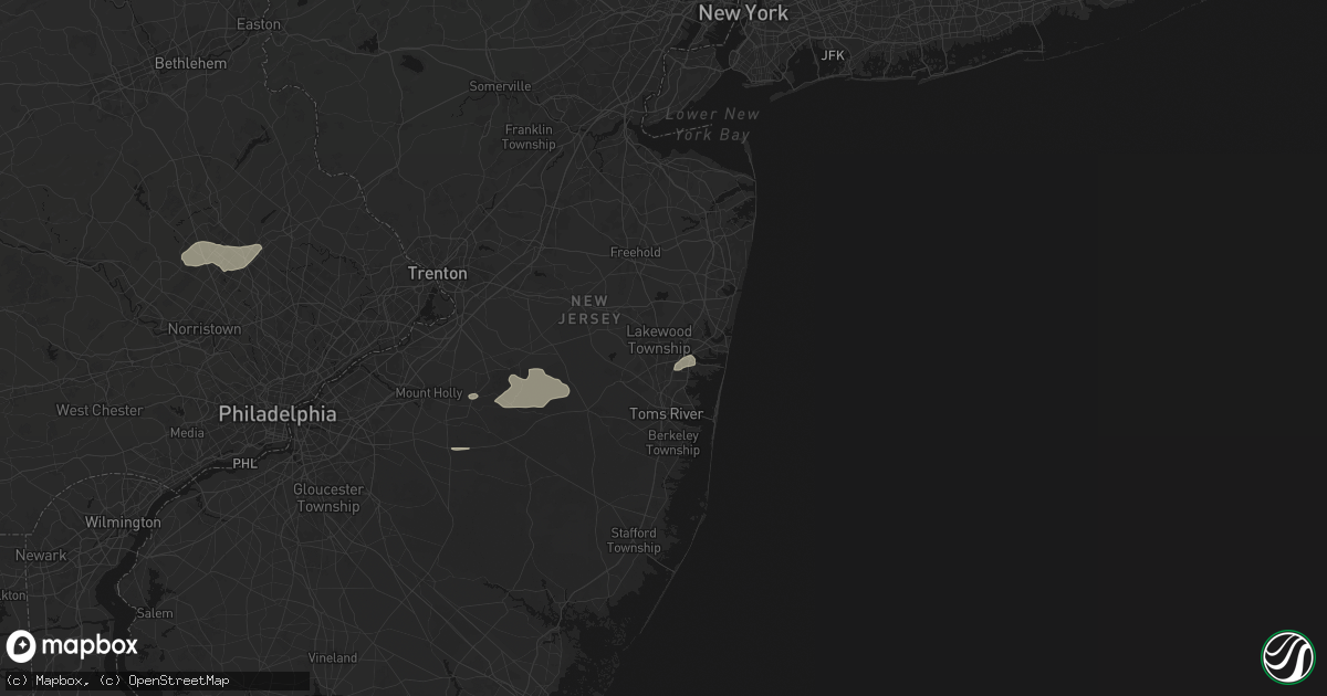 Hail map in Lakewood, NJ on July 18, 2026