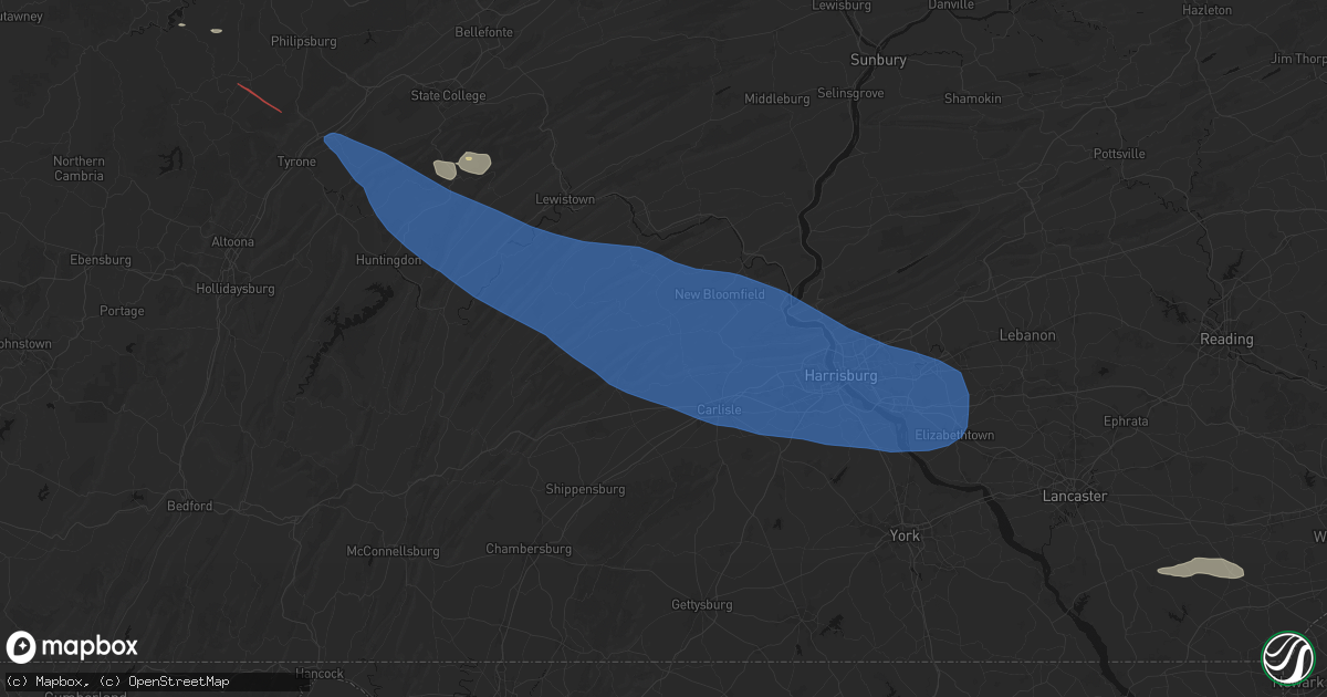 Hail map in Landisburg, PA on July 18, 2026