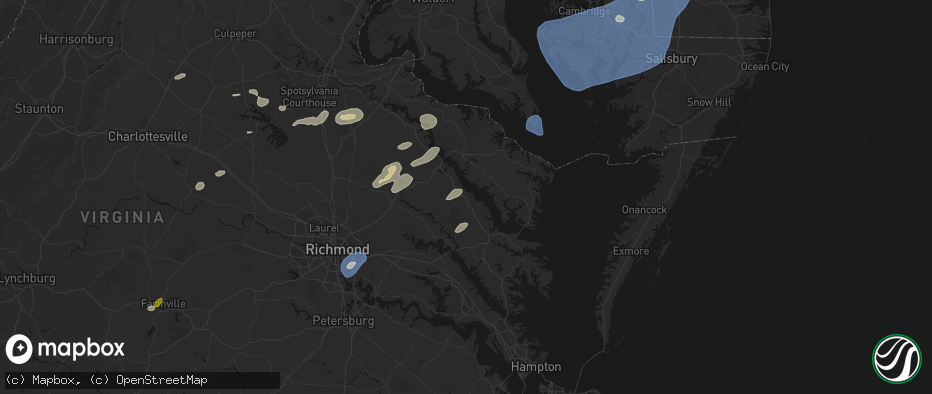 Hail map in Laneview, VA on July 18, 2026