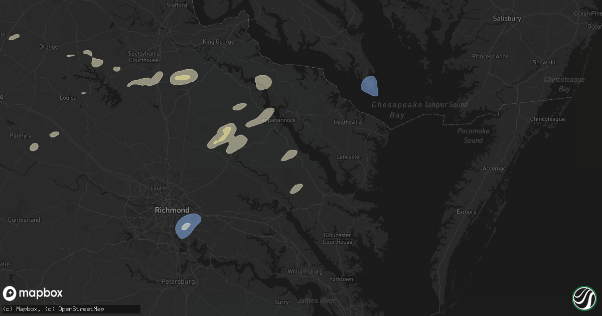 Hail map in Laneview, VA on July 18, 2026