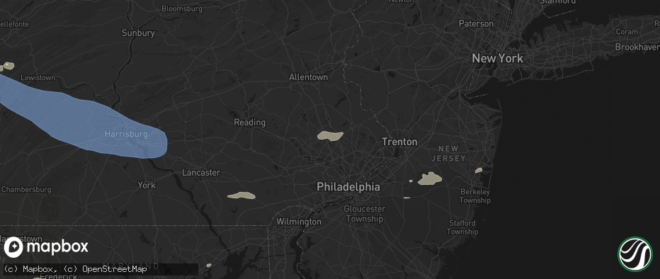 Hail map in Lansdale, PA on July 18, 2026