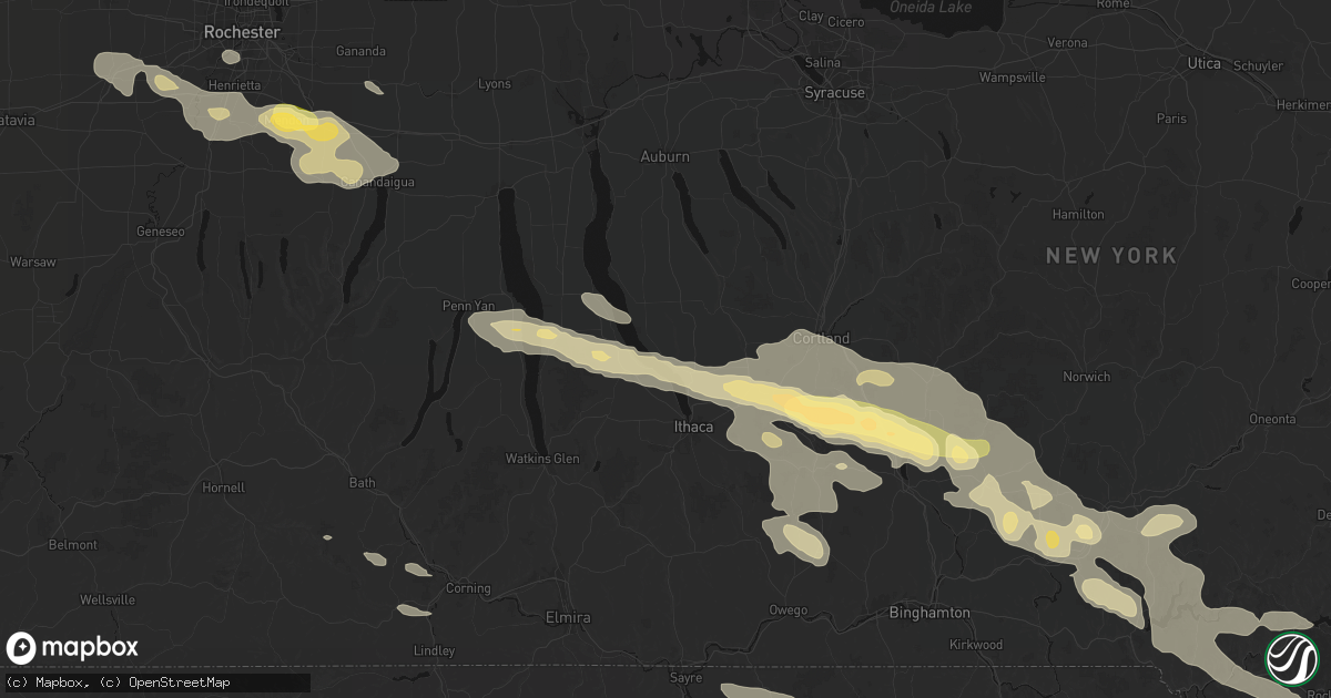 Hail map in Lansing, NY on July 18, 2026