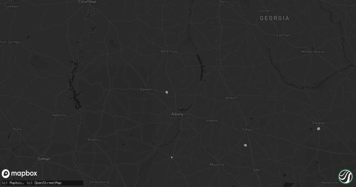 Hail map in Leesburg, GA on July 18, 2026