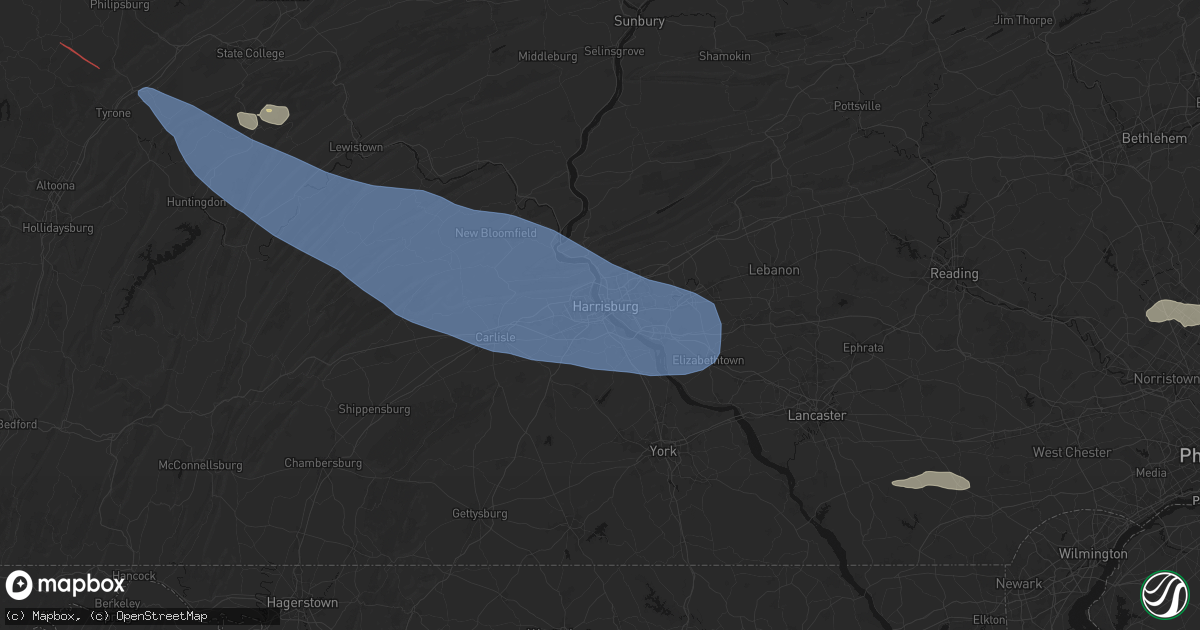 Hail map in Lemoyne, PA on July 18, 2026