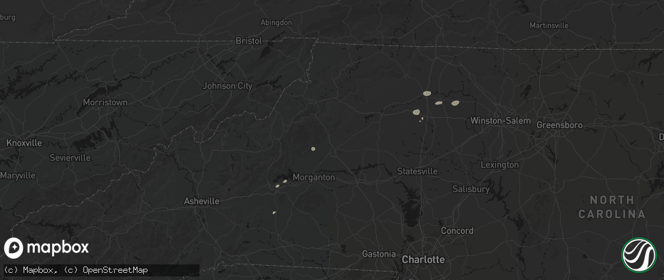 Hail map in Lenoir, NC on July 18, 2026