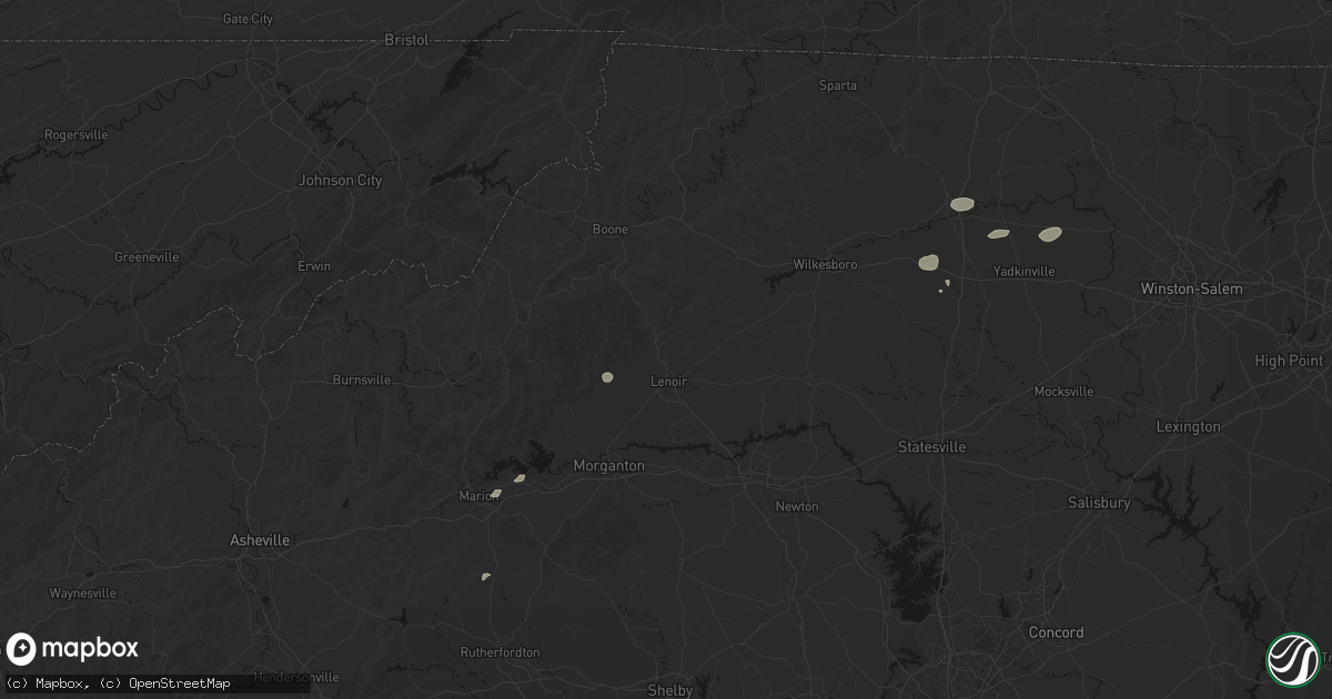 Hail map in Lenoir, NC on July 18, 2026