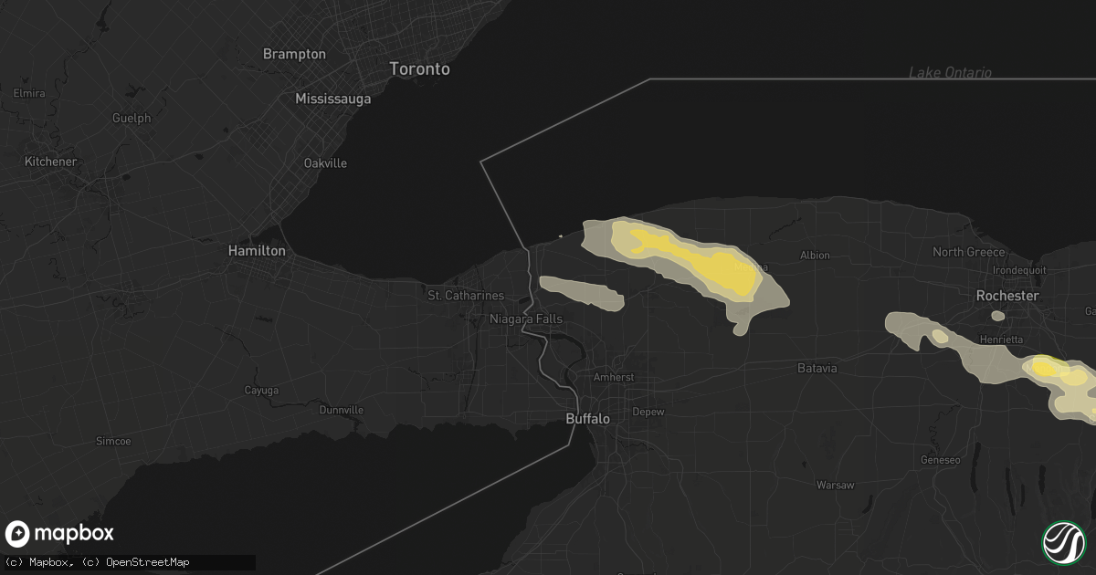 Hail map in Lewiston, NY on July 18, 2026