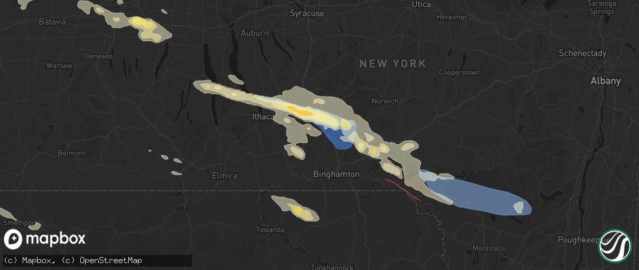Hail map in Lisle, NY on July 18, 2026