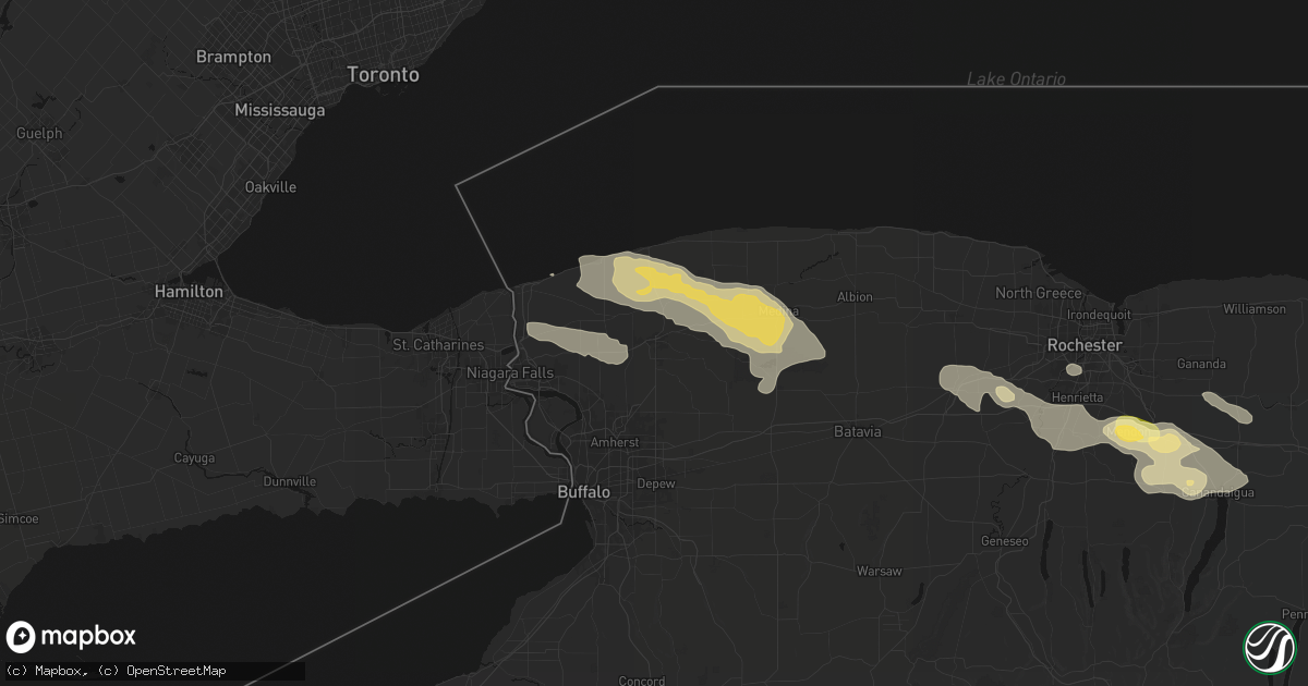 Hail map in Lockport, NY on July 18, 2026