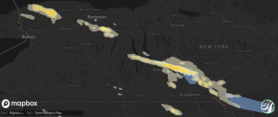 Hail map in Lodi, NY on July 18, 2026