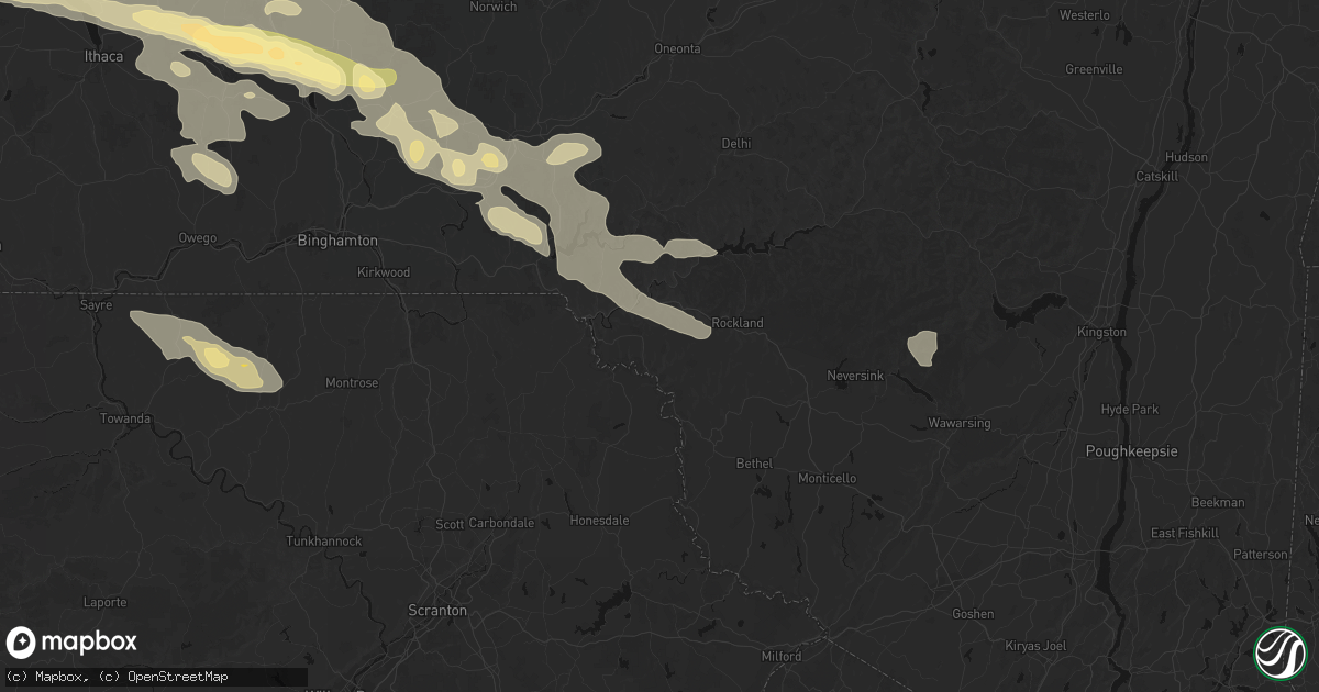 Hail map in Long Eddy, NY on July 18, 2026