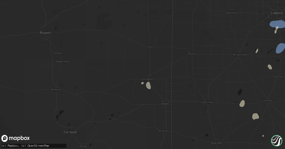 Hail map in Lovington, NM on July 18, 2026