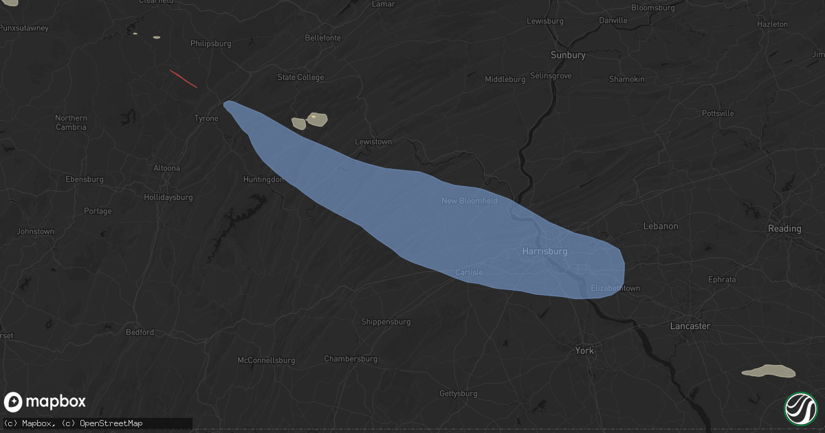 Hail map in Loysville, PA on July 18, 2026