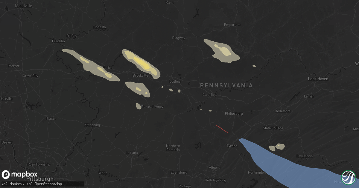Hail map in Luthersburg, PA on July 18, 2026