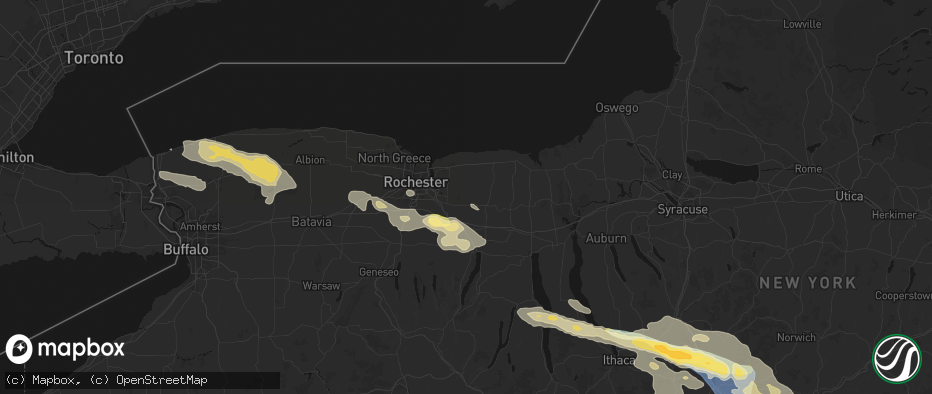 Hail map in Macedon, NY on July 18, 2026