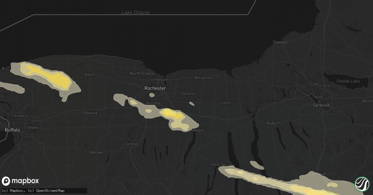 Hail map in Macedon, NY on July 18, 2026