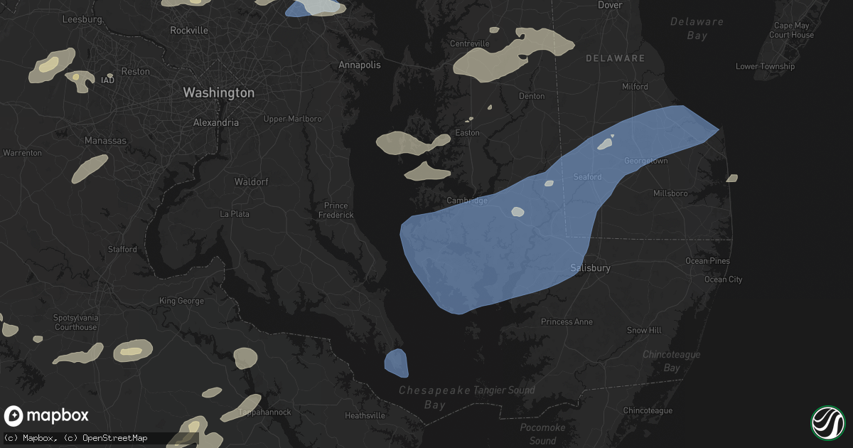 Hail map in Madison, MD on July 18, 2026