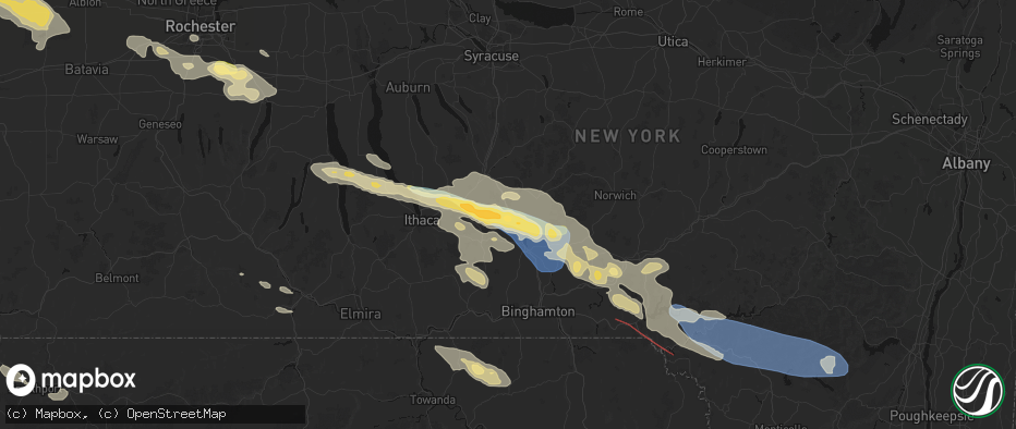 Hail map in Marathon, NY on July 18, 2026