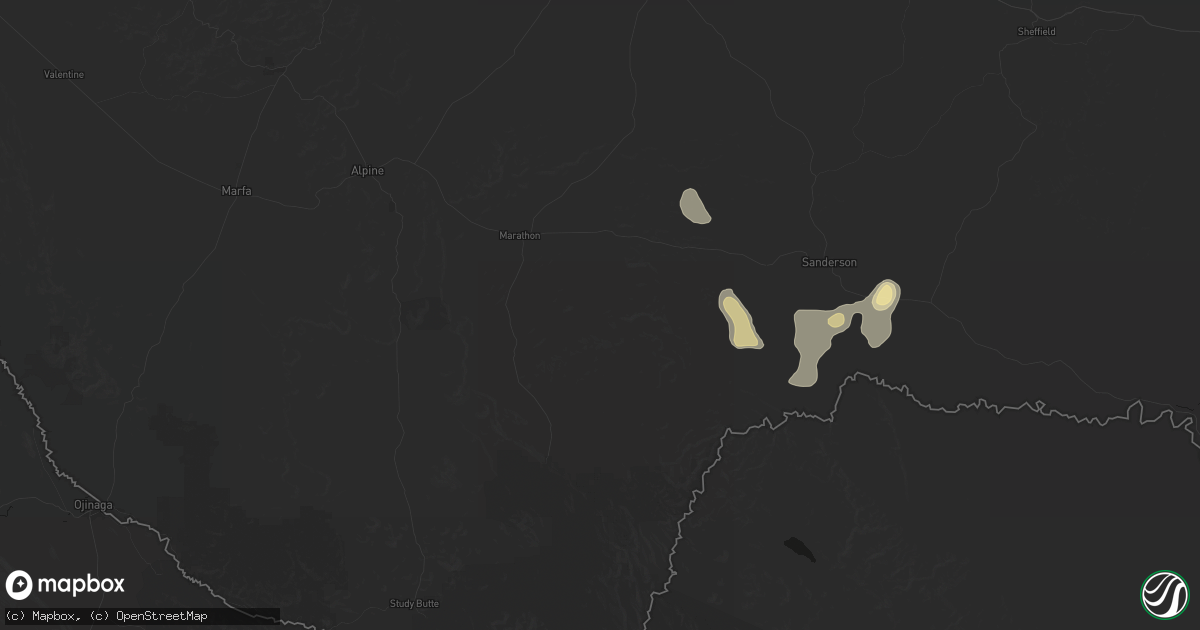 Hail map in Marathon, TX on July 18, 2026