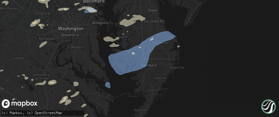 Hail map in Mardela Springs, MD on July 18, 2026