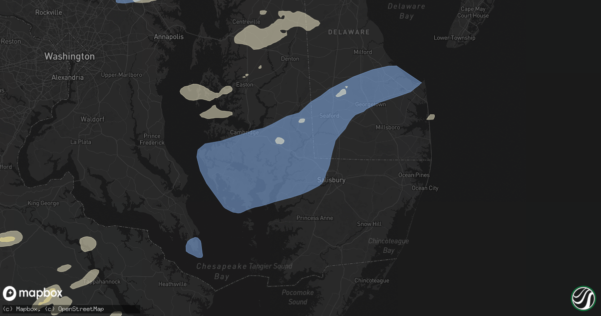 Hail map in Mardela Springs, MD on July 18, 2026