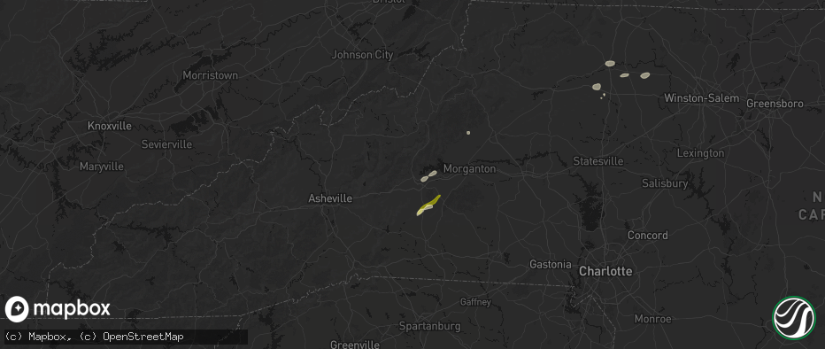 Hail map in Marion, NC on July 18, 2026