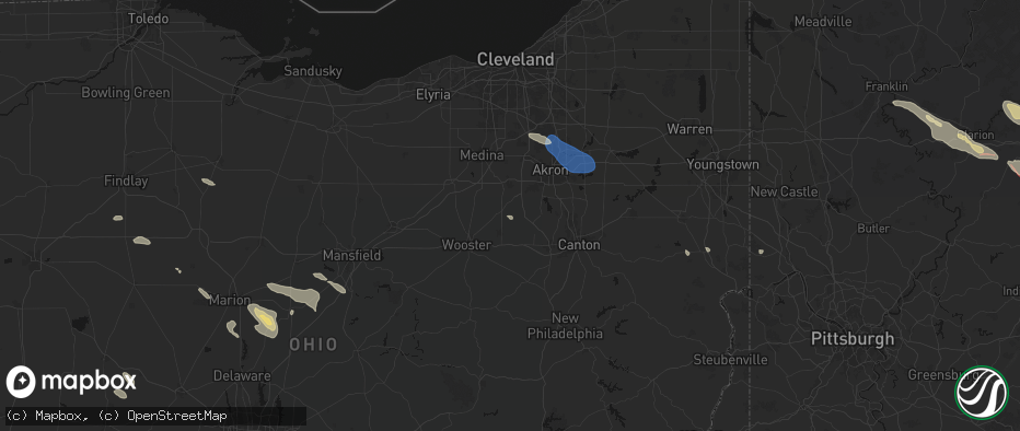 Hail map in Marshallville, OH on July 18, 2026