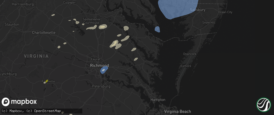 Hail map in Mascot, VA on July 18, 2026