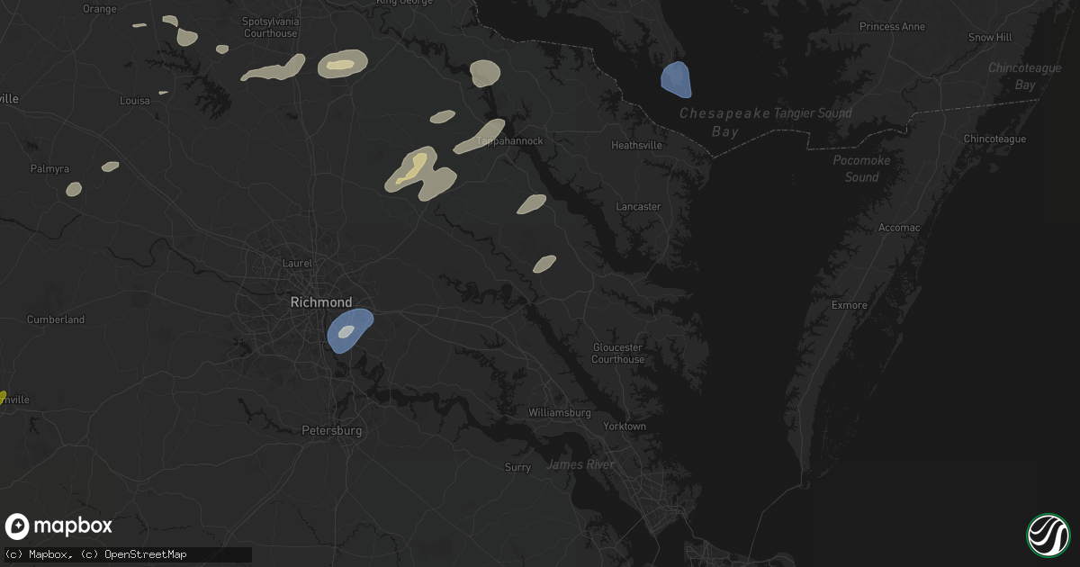 Hail map in Mattaponi, VA on July 18, 2026