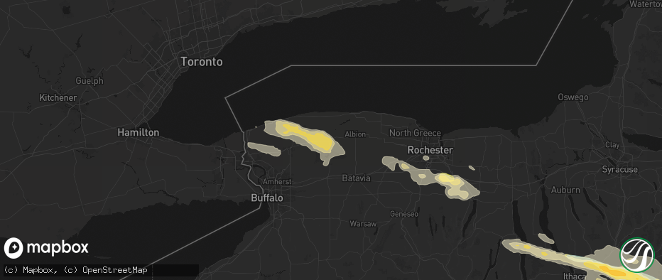 Hail map in Medina, NY on July 18, 2026