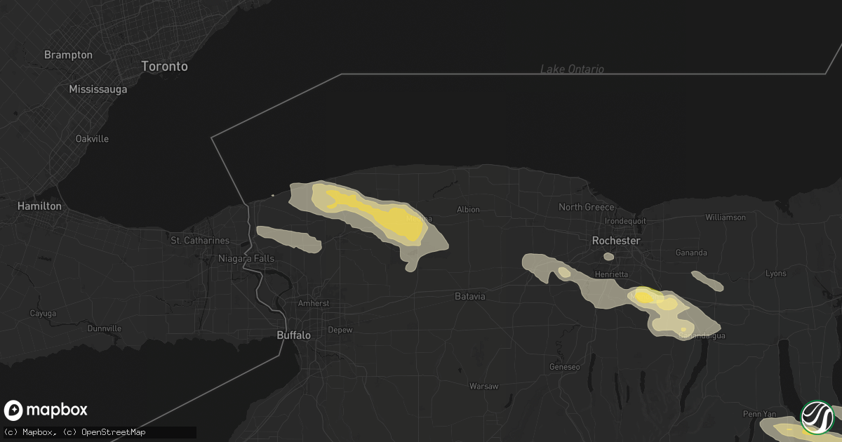 Hail map in Medina, NY on July 18, 2026