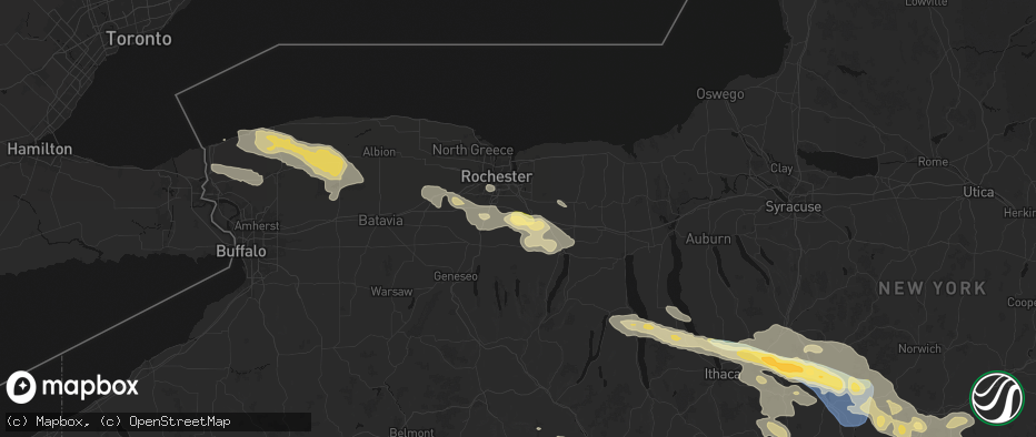 Hail map in Mendon, NY on July 18, 2026