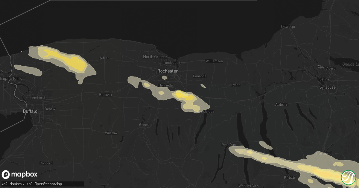 Hail map in Mendon, NY on July 18, 2026