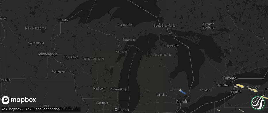 Hail map in Michigan on July 18, 2026