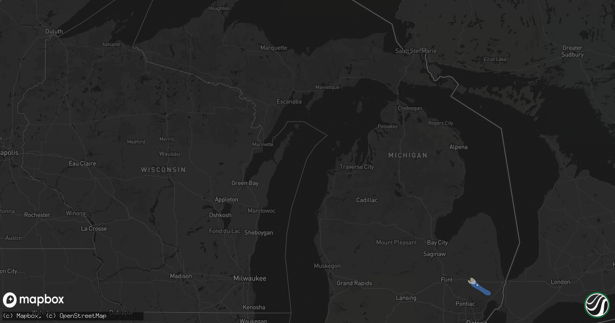 Hail map in Michigan on July 18, 2026