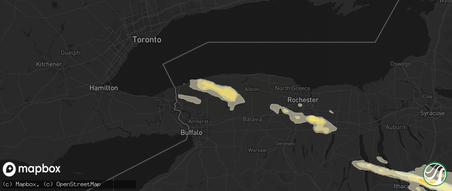 Hail map in Middleport, NY on July 18, 2026